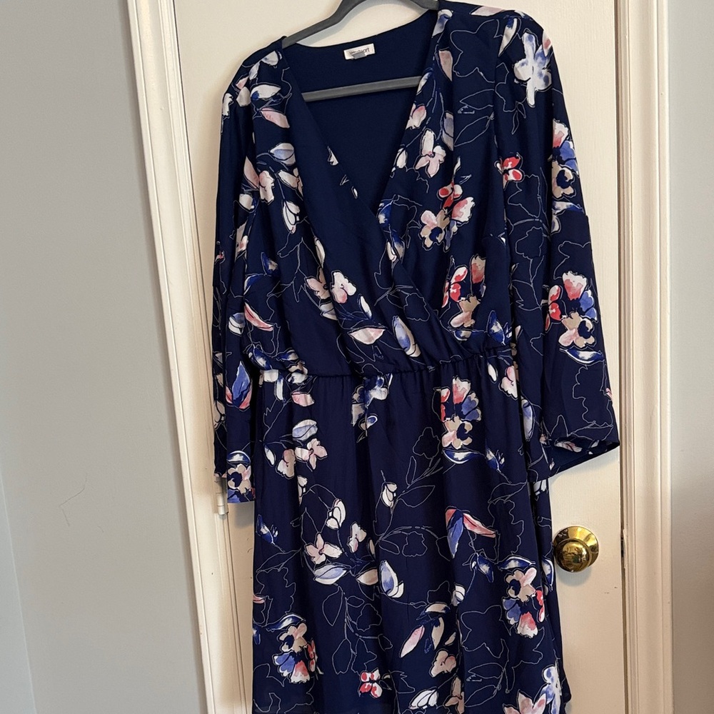 Westport Navy Floral Wrap Dress